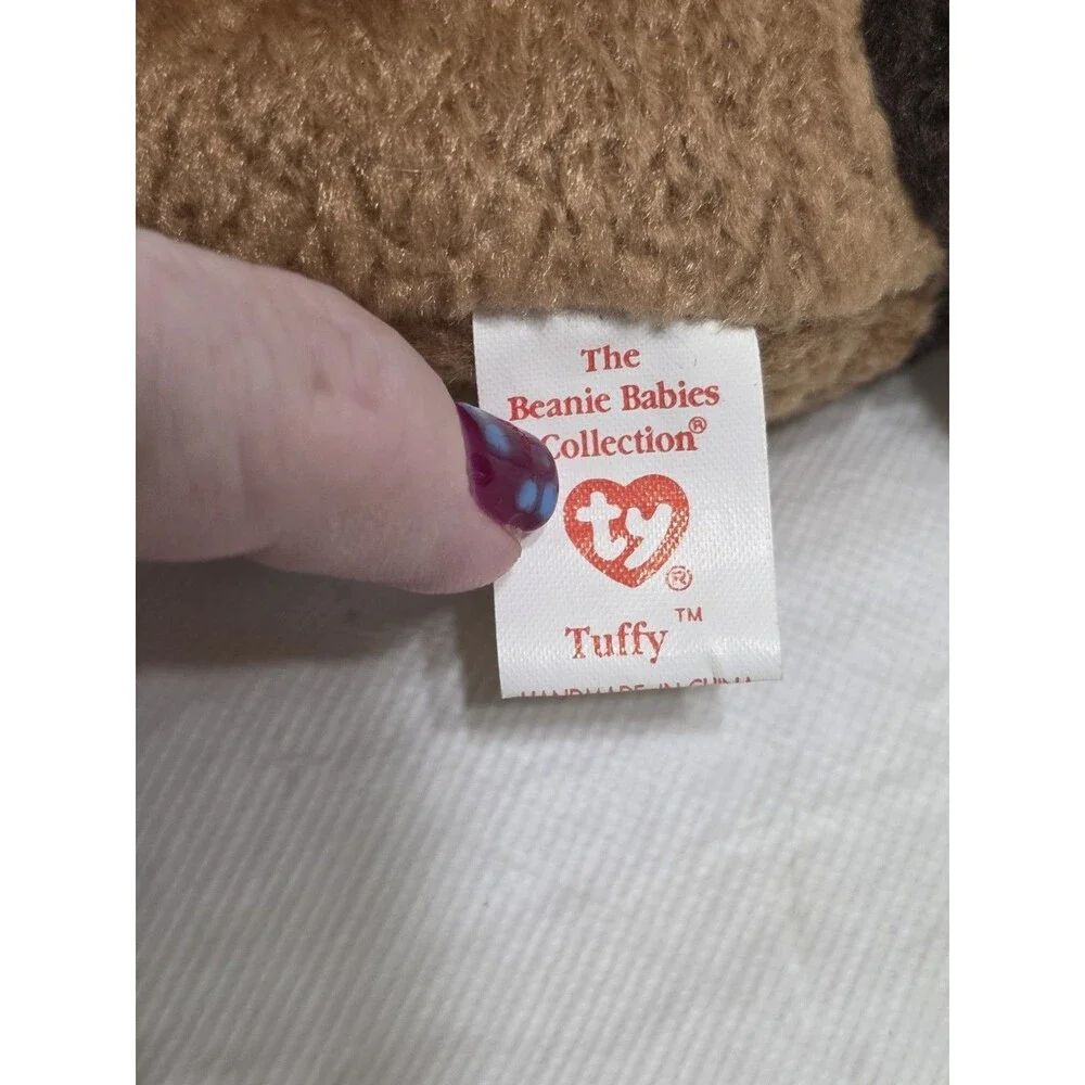 NWT 1996 TY Beanie Original Baby Two Tone Brown Dog 7